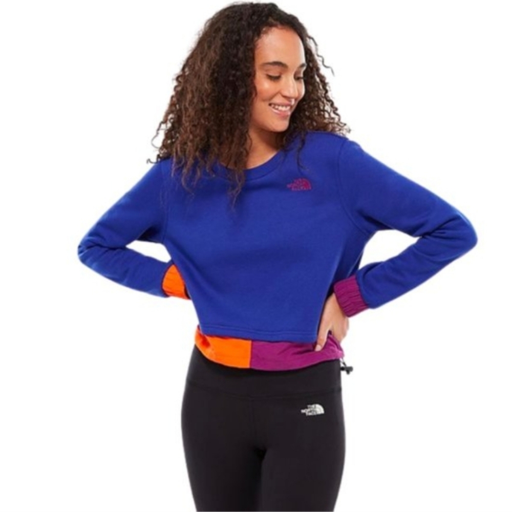 The North Face ‘92 Rage Fleece Cropped Crewneck Sweatshirt Aztec Blue Size XS
